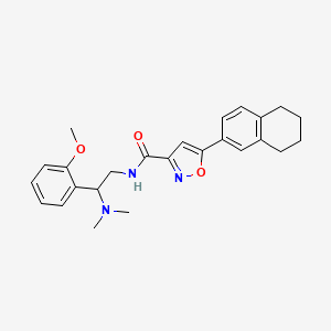 molecular formula C25H29N3O3 B11327203 N-[2-(dimethylamino)-2-(2-methoxyphenyl)ethyl]-5-(5,6,7,8-tetrahydronaphthalen-2-yl)-1,2-oxazole-3-carboxamide 