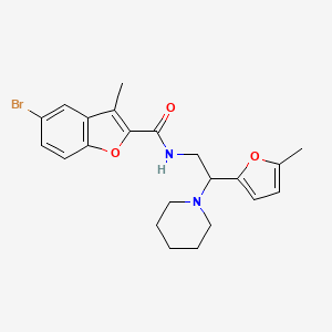 5-bromo-3-methyl-N-[2-(5-methylfuran-2-yl)-2-(piperidin-1-yl)ethyl]-1-benzofuran-2-carboxamide