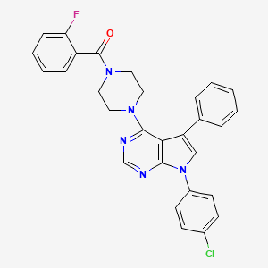 molecular formula C29H23ClFN5O B11327222 {4-[7-(4-chlorophenyl)-5-phenyl-7H-pyrrolo[2,3-d]pyrimidin-4-yl]piperazin-1-yl}(2-fluorophenyl)methanone 