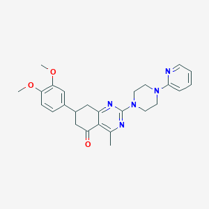 7-(3,4-dimethoxyphenyl)-4-methyl-2-(4-pyridin-2-ylpiperazin-1-yl)-7,8-dihydroquinazolin-5(6H)-one