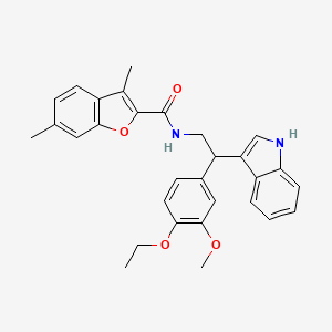 N-[2-(4-ethoxy-3-methoxyphenyl)-2-(1H-indol-3-yl)ethyl]-3,6-dimethyl-1-benzofuran-2-carboxamide