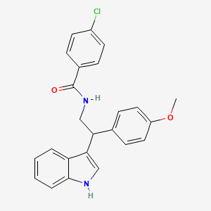 4-chloro-N-[2-(1H-indol-3-yl)-2-(4-methoxyphenyl)ethyl]benzamide