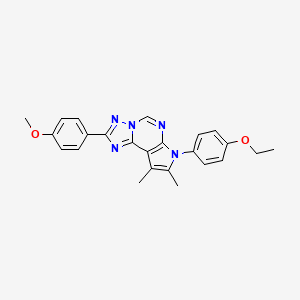 molecular formula C24H23N5O2 B11327239 4-[7-(4-Ethoxyphenyl)-8,9-dimethyl-7H-pyrrolo[3,2-E][1,2,4]triazolo[1,5-C]pyrimidin-2-YL]phenyl methyl ether 