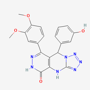 10-(3,4-dimethoxyphenyl)-8-(3-hydroxyphenyl)-2,4,5,6,7,11,12-heptazatricyclo[7.4.0.03,7]trideca-1(9),3,5,10-tetraen-13-one