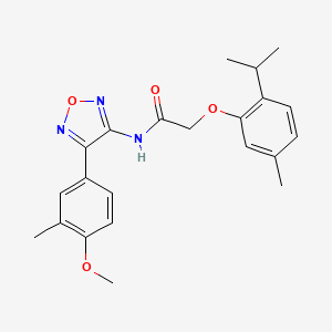 molecular formula C22H25N3O4 B11327295 N-[4-(4-methoxy-3-methylphenyl)-1,2,5-oxadiazol-3-yl]-2-[5-methyl-2-(propan-2-yl)phenoxy]acetamide 