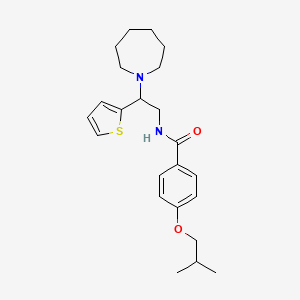 molecular formula C23H32N2O2S B11327306 N-[2-(azepan-1-yl)-2-(thiophen-2-yl)ethyl]-4-(2-methylpropoxy)benzamide 