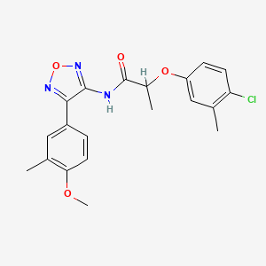 molecular formula C20H20ClN3O4 B11327313 2-(4-chloro-3-methylphenoxy)-N-[4-(4-methoxy-3-methylphenyl)-1,2,5-oxadiazol-3-yl]propanamide 