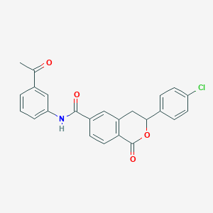 molecular formula C24H18ClNO4 B11327339 N-(3-acetylphenyl)-3-(4-chlorophenyl)-1-oxo-3,4-dihydro-1H-isochromene-6-carboxamide 