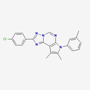 molecular formula C22H18ClN5 B11327344 2-(4-chlorophenyl)-8,9-dimethyl-7-(3-methylphenyl)-7H-pyrrolo[3,2-e][1,2,4]triazolo[1,5-c]pyrimidine 