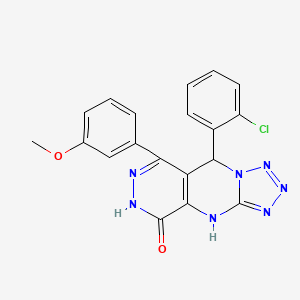 8-(2-chlorophenyl)-10-(3-methoxyphenyl)-2,4,5,6,7,11,12-heptazatricyclo[7.4.0.03,7]trideca-1(9),3,5,10-tetraen-13-one