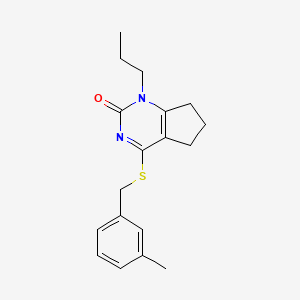 4-[(3-methylbenzyl)sulfanyl]-1-propyl-1,5,6,7-tetrahydro-2H-cyclopenta[d]pyrimidin-2-one