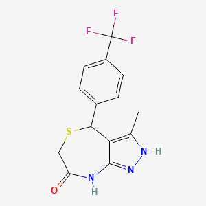 molecular formula C14H12F3N3OS B11327365 3-methyl-4-[4-(trifluoromethyl)phenyl]-4,6-dihydro-1H-pyrazolo[3,4-e][1,4]thiazepin-7-ol 