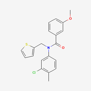 molecular formula C20H18ClNO2S B11327369 N-(3-chloro-4-methylphenyl)-3-methoxy-N-(thiophen-2-ylmethyl)benzamide 