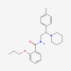 molecular formula C24H32N2O2 B11327399 N-[2-(4-methylphenyl)-2-(piperidin-1-yl)ethyl]-2-propoxybenzamide 