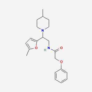 N-[2-(5-methylfuran-2-yl)-2-(4-methylpiperidin-1-yl)ethyl]-2-phenoxyacetamide