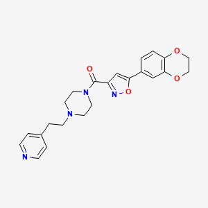 molecular formula C23H24N4O4 B11327450 [5-(2,3-Dihydro-1,4-benzodioxin-6-yl)-1,2-oxazol-3-yl]{4-[2-(pyridin-4-yl)ethyl]piperazin-1-yl}methanone 