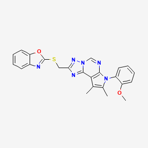 molecular formula C24H20N6O2S B11327469 2-({[7-(2-Methoxyphenyl)-8,9-dimethyl-7H-pyrrolo[3,2-E][1,2,4]triazolo[1,5-C]pyrimidin-2-YL]methyl}sulfanyl)-1,3-benzoxazole 