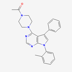 1-{4-[7-(2-methylphenyl)-5-phenyl-7H-pyrrolo[2,3-d]pyrimidin-4-yl]piperazin-1-yl}ethanone