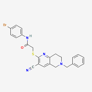 2-[(6-benzyl-3-cyano-5,6,7,8-tetrahydro-1,6-naphthyridin-2-yl)sulfanyl]-N-(4-bromophenyl)acetamide