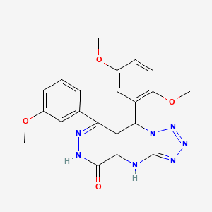 8-(2,5-dimethoxyphenyl)-10-(3-methoxyphenyl)-2,4,5,6,7,11,12-heptazatricyclo[7.4.0.03,7]trideca-1(9),3,5,10-tetraen-13-one