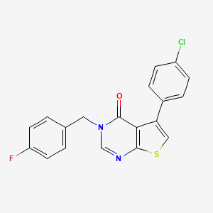 molecular formula C19H12ClFN2OS B11327537 5-(4-chlorophenyl)-3-(4-fluorobenzyl)thieno[2,3-d]pyrimidin-4(3H)-one 