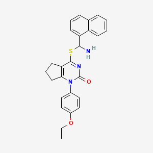 4-{[amino(naphthalen-1-yl)methyl]sulfanyl}-1-(4-ethoxyphenyl)-1,5,6,7-tetrahydro-2H-cyclopenta[d]pyrimidin-2-one