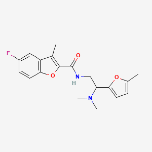 molecular formula C19H21FN2O3 B11327550 N-[2-(dimethylamino)-2-(5-methylfuran-2-yl)ethyl]-5-fluoro-3-methyl-1-benzofuran-2-carboxamide 