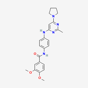 3,4-Dimethoxy-N-(4-{[2-methyl-6-(pyrrolidin-1-YL)pyrimidin-4-YL]amino}phenyl)benzamide