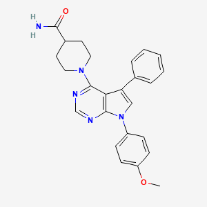 1-[7-(4-methoxyphenyl)-5-phenyl-7H-pyrrolo[2,3-d]pyrimidin-4-yl]piperidine-4-carboxamide