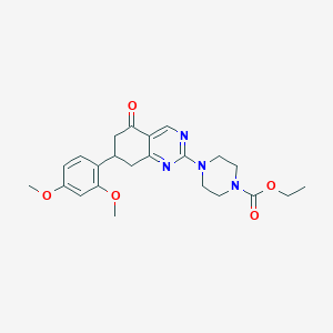 Ethyl 4-[7-(2,4-dimethoxyphenyl)-5-oxo-5,6,7,8-tetrahydroquinazolin-2-yl]piperazine-1-carboxylate