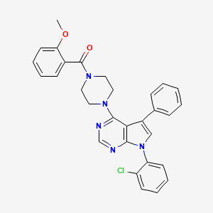 {4-[7-(2-chlorophenyl)-5-phenyl-7H-pyrrolo[2,3-d]pyrimidin-4-yl]piperazin-1-yl}(2-methoxyphenyl)methanone