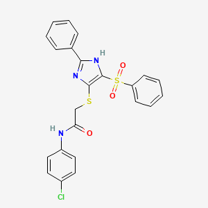 N-(4-chlorophenyl)-2-{[2-phenyl-4-(phenylsulfonyl)-1H-imidazol-5-yl]sulfanyl}acetamide