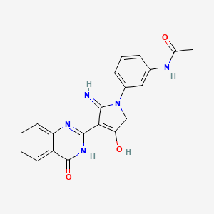 N-{3-[5-amino-3-oxo-4-(4-oxo-3,4-dihydroquinazolin-2-yl)-2,3-dihydro-1H-pyrrol-1-yl]phenyl}acetamide