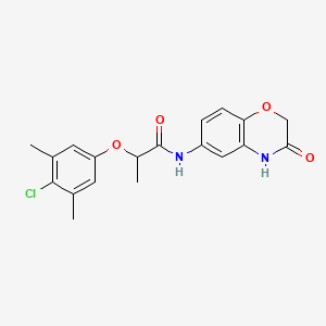 2-(4-chloro-3,5-dimethylphenoxy)-N-(3-oxo-3,4-dihydro-2H-1,4-benzoxazin-6-yl)propanamide