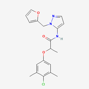 2-(4-chloro-3,5-dimethylphenoxy)-N-[1-(furan-2-ylmethyl)-1H-pyrazol-5-yl]propanamide