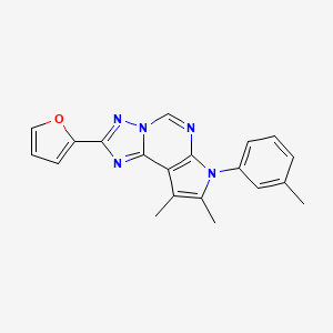 molecular formula C20H17N5O B11327817 2-(2-furyl)-8,9-dimethyl-7-(3-methylphenyl)-7H-pyrrolo[3,2-e][1,2,4]triazolo[1,5-c]pyrimidine 