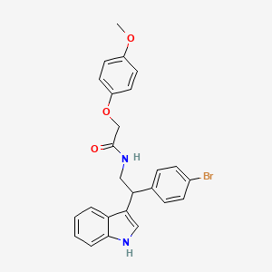 molecular formula C25H23BrN2O3 B11327827 N-[2-(4-bromophenyl)-2-(1H-indol-3-yl)ethyl]-2-(4-methoxyphenoxy)acetamide 