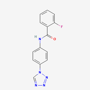 molecular formula C14H10FN5O B11327833 2-fluoro-N-[4-(1H-tetrazol-1-yl)phenyl]benzamide 