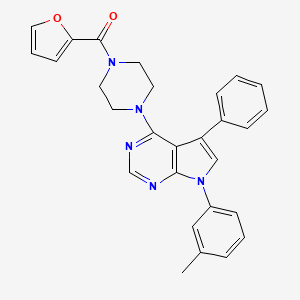 molecular formula C28H25N5O2 B11327836 furan-2-yl{4-[7-(3-methylphenyl)-5-phenyl-7H-pyrrolo[2,3-d]pyrimidin-4-yl]piperazin-1-yl}methanone 