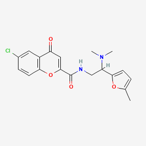 molecular formula C19H19ClN2O4 B11327869 6-chloro-N-[2-(dimethylamino)-2-(5-methylfuran-2-yl)ethyl]-4-oxo-4H-chromene-2-carboxamide 