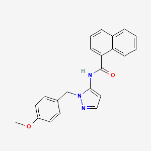 molecular formula C22H19N3O2 B11327890 N-[1-(4-methoxybenzyl)-1H-pyrazol-5-yl]naphthalene-1-carboxamide 