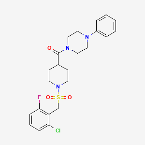 {1-[(2-Chloro-6-fluorobenzyl)sulfonyl]piperidin-4-yl}(4-phenylpiperazin-1-yl)methanone