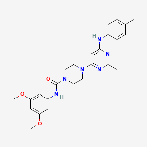 molecular formula C25H30N6O3 B11327921 N-(3,5-dimethoxyphenyl)-4-{2-methyl-6-[(4-methylphenyl)amino]pyrimidin-4-yl}piperazine-1-carboxamide 