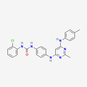 molecular formula C25H23ClN6O B11327937 1-(2-Chlorophenyl)-3-(4-((2-methyl-6-(p-tolylamino)pyrimidin-4-yl)amino)phenyl)urea 