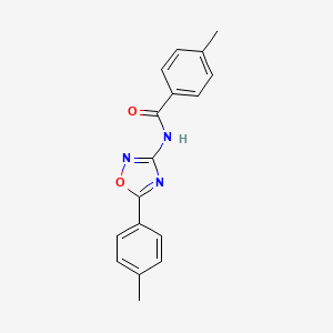 molecular formula C17H15N3O2 B11327938 4-methyl-N-[5-(4-methylphenyl)-1,2,4-oxadiazol-3-yl]benzamide 