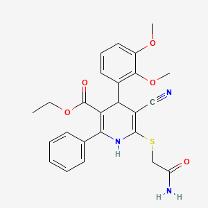 Ethyl 6-[(2-amino-2-oxoethyl)sulfanyl]-5-cyano-4-(2,3-dimethoxyphenyl)-2-phenyl-1,4-dihydropyridine-3-carboxylate