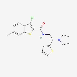 3-chloro-6-methyl-N-[2-(pyrrolidin-1-yl)-2-(thiophen-2-yl)ethyl]-1-benzothiophene-2-carboxamide