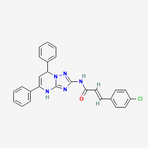 (2E)-3-(4-chlorophenyl)-N-(5,7-diphenyl-3,7-dihydro[1,2,4]triazolo[1,5-a]pyrimidin-2-yl)prop-2-enamide