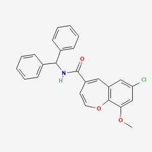 molecular formula C25H20ClNO3 B11327997 7-chloro-N-(diphenylmethyl)-9-methoxy-1-benzoxepine-4-carboxamide 