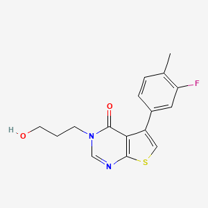 5-(3-fluoro-4-methylphenyl)-3-(3-hydroxypropyl)thieno[2,3-d]pyrimidin-4(3H)-one